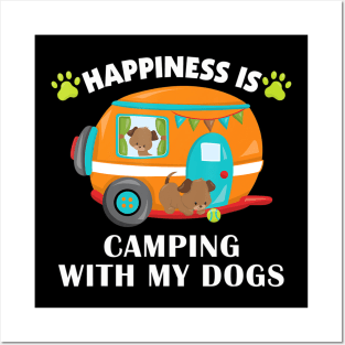 Funny Camping With My Dogs Puppy Fisherman Camper Gift Posters and Art